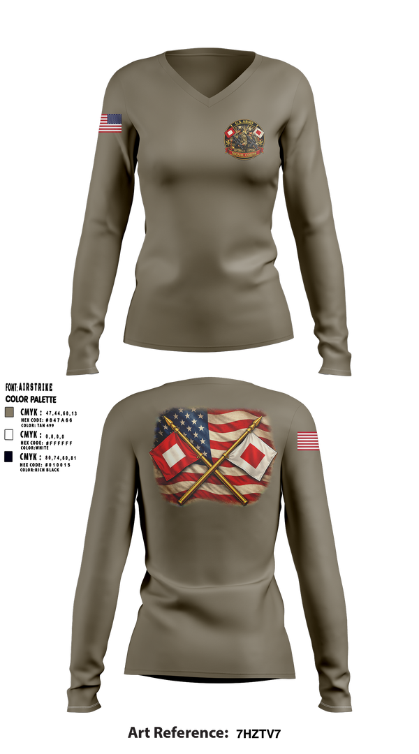 Womens Long Sleeve Vneck Shirt, 163 S6, Army, Teamtime, Team time, sublimation, custom sports apparel, team uniforms, spirit wear, spiritwear, sports uniforms, custom shirts, team store, custom team store, fundraiser sports, apparel fundraiser