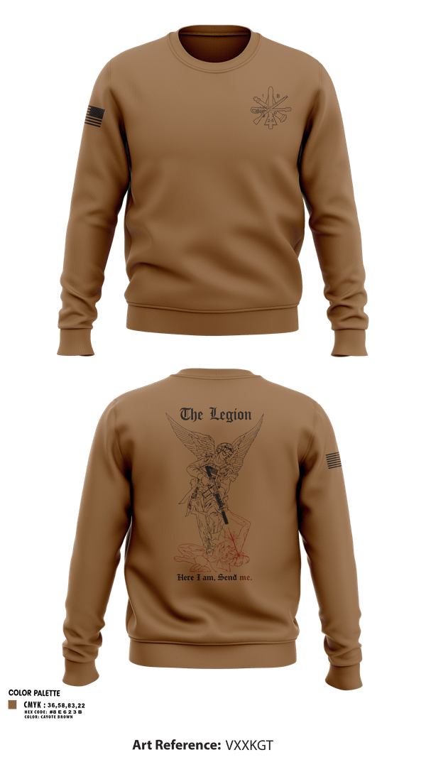 Crew Neck Sweatshirt, The Legion / B CO / 2-5 CAV, Army, Teamtime, Team time, sublimation, custom sports apparel, team uniforms, spirit wear, spiritwear, sports uniforms, custom shirts, team store, custom team store, fundraiser sports, apparel fundraiser