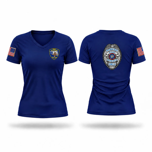 Womens Short Sleeve Vneck Shirt, Enid Police Department, Police, Teamtime, Team time, sublimation, custom sports apparel, team uniforms, spirit wear, spiritwear, sports uniforms, custom shirts, team store, custom team store, fundraiser sports, apparel fundraiser