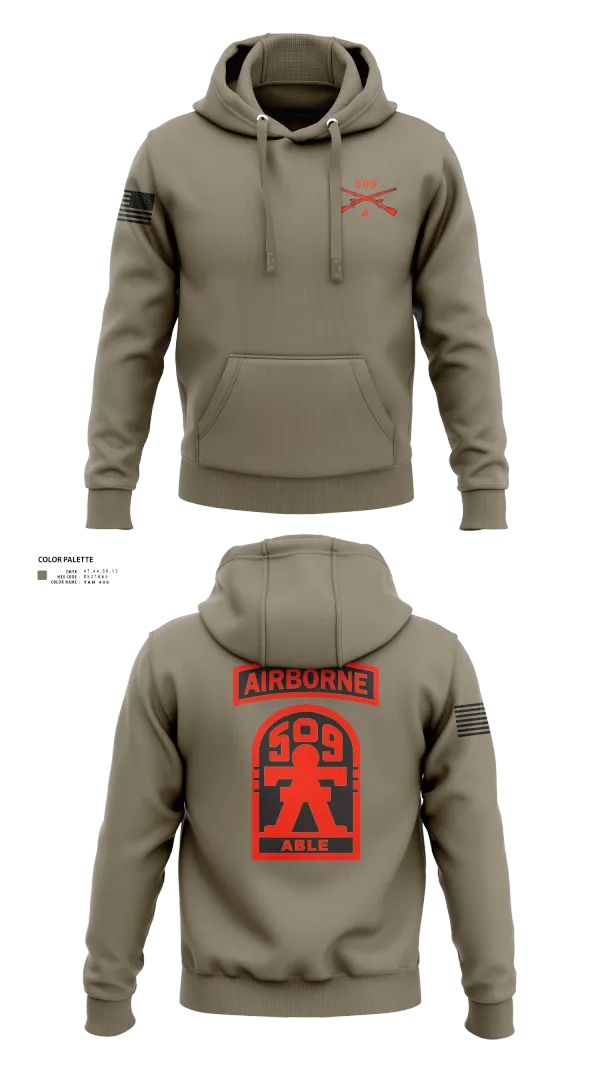 Hoodie, 3-509th Parachute Infantry BN Able Nation, , Teamtime, Team time, sublimation, custom sports apparel, team uniforms, spirit wear, spiritwear, sports uniforms, custom shirts, team store, custom team store, fundraiser sports, apparel fundraiser