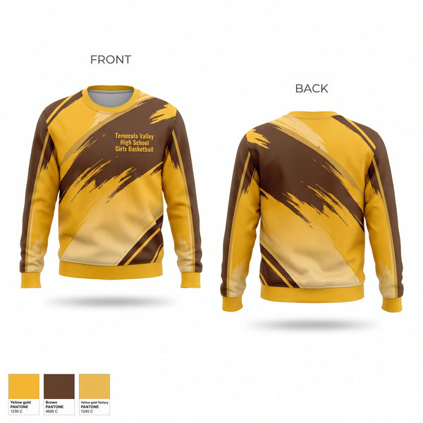 Crew Neck Sweatshirt, Temecula Valley High School Girls Basketball, Women's Basketball, Teamtime, Team time, sublimation, custom sports apparel, team uniforms, spirit wear, spiritwear, sports uniforms, custom shirts, team store, custom team store, fundraiser sports, apparel fundraiser