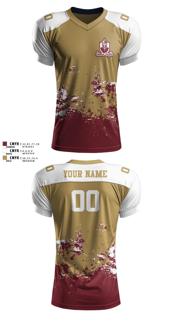 Football Jersey, Whittier Crimson Knights, , Teamtime, Team time, sublimation, custom sports apparel, team uniforms, spirit wear, spiritwear, sports uniforms, custom shirts, team store, custom team store, fundraiser sports, apparel fundraiser