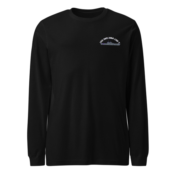 USS IWO JIMA LHD7 FRG Unisex Long Sleeve Tee | Bella + Canvas 3501