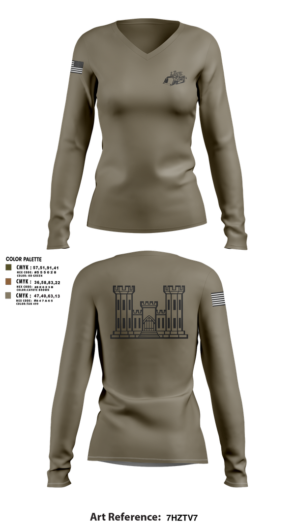 Womens Long Sleeve Vneck Shirt, TCC, National Guard, Teamtime, Team time, sublimation, custom sports apparel, team uniforms, spirit wear, spiritwear, sports uniforms, custom shirts, team store, custom team store, fundraiser sports, apparel fundraiser