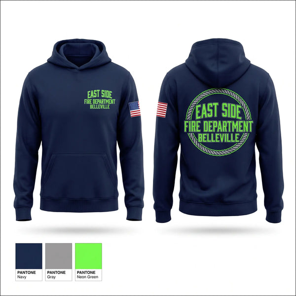 Hoodie, East Side Fire Department (Belleville), Fire Department, Teamtime, Team time, sublimation, custom sports apparel, team uniforms, spirit wear, spiritwear, sports uniforms, custom shirts, team store, custom team store, fundraiser sports, apparel fundraiser