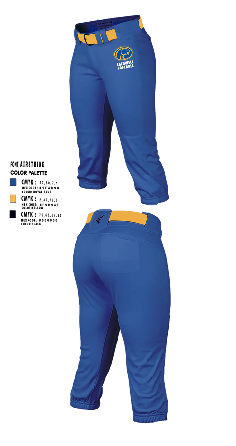 Softball Pants, Caldwell Hugh School, Softball, Teamtime, Team time, sublimation, custom sports apparel, team uniforms, spirit wear, spiritwear, sports uniforms, custom shirts, team store, custom team store, fundraiser sports, apparel fundraiser