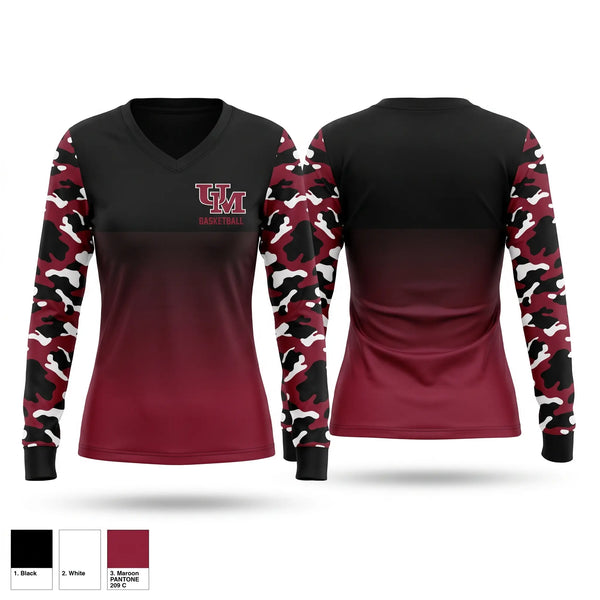 Womens Long Sleeve Vneck Shirt, University of Mobile, Men's Basketball, Teamtime, Team time, sublimation, custom sports apparel, team uniforms, spirit wear, spiritwear, sports uniforms, custom shirts, team store, custom team store, fundraiser sports, apparel fundraiser