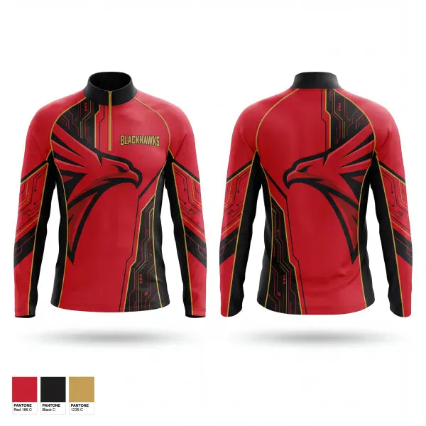 Quarter Zip Jacket, Raleigh Blackhawks, Baseball, Teamtime, Team time, sublimation, custom sports apparel, team uniforms, spirit wear, spiritwear, sports uniforms, custom shirts, team store, custom team store, fundraiser sports, apparel fundraiser