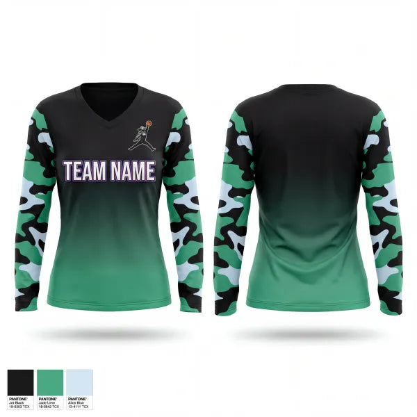 Womens Long Sleeve Vneck Shirt, Space Cowboys, Men's Basketball, Teamtime, Team time, sublimation, custom sports apparel, team uniforms, spirit wear, spiritwear, sports uniforms, custom shirts, team store, custom team store, fundraiser sports, apparel fundraiser