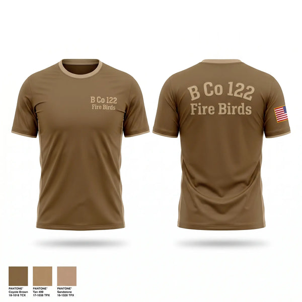 Short Sleeve Performance Shirt, B Co 122 Fire Birds, Army, Teamtime, Team time, sublimation, custom sports apparel, team uniforms, spirit wear, spiritwear, sports uniforms, custom shirts, team store, custom team store, fundraiser sports, apparel fundraiser