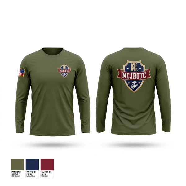 Long Sleeve Performance Shirt, Rockwall MCJROTC, Marines, Teamtime, Team time, sublimation, custom sports apparel, team uniforms, spirit wear, spiritwear, sports uniforms, custom shirts, team store, custom team store, fundraiser sports, apparel fundraiser