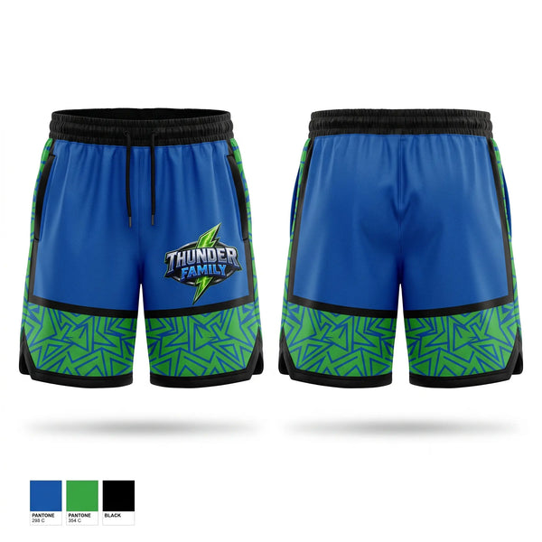 Mens Basketball Shorts, Mt View Thunder, Men's Basketball, Teamtime, Team time, sublimation, custom sports apparel, team uniforms, spirit wear, spiritwear, sports uniforms, custom shirts, team store, custom team store, fundraiser sports, apparel fundraiser