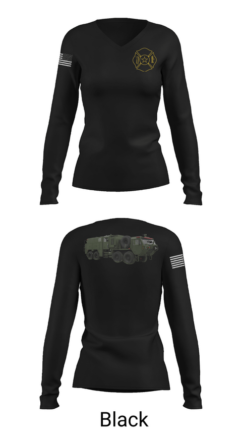 Womens Long Sleeve Vneck Shirt, 467 ENGINEER DETACHMENT FIREFIGHTER, Fire Department, Teamtime, Team time, sublimation, custom sports apparel, team uniforms, spirit wear, spiritwear, sports uniforms, custom shirts, team store, custom team store, fundraiser sports, apparel fundraiser