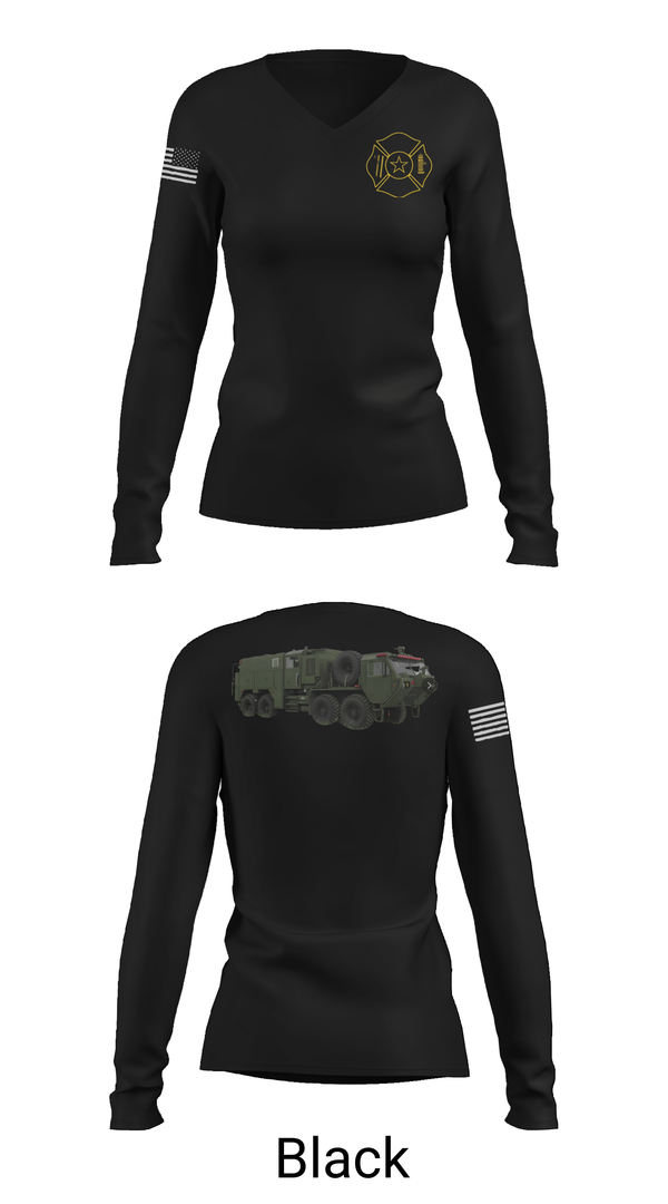 Womens Long Sleeve Vneck Shirt, 467 ENGINEER DETACHMENT FIREFIGHTER, Fire Department, Teamtime, Team time, sublimation, custom sports apparel, team uniforms, spirit wear, spiritwear, sports uniforms, custom shirts, team store, custom team store, fundraiser sports, apparel fundraiser