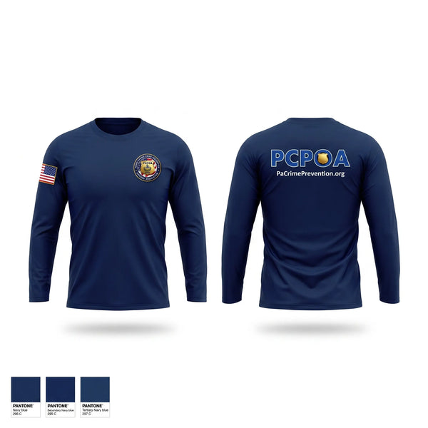 Long Sleeve Performance Shirt, Pa Crime Prevention Officers Association, Police, Teamtime, Team time, sublimation, custom sports apparel, team uniforms, spirit wear, spiritwear, sports uniforms, custom shirts, team store, custom team store, fundraiser sports, apparel fundraiser