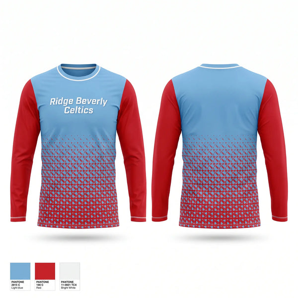 Long Sleeve Performance Shirt, Ridge Beverly Celtics, Baseball, Teamtime, Team time, sublimation, custom sports apparel, team uniforms, spirit wear, spiritwear, sports uniforms, custom shirts, team store, custom team store, fundraiser sports, apparel fundraiser