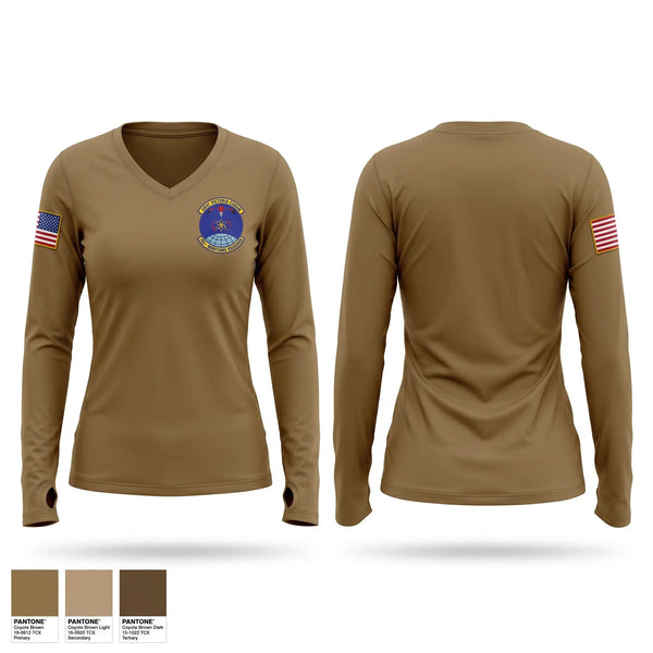 Womens Long Sleeve Vneck Shirt, 705 Muns, Air Force, Teamtime, Team time, sublimation, custom sports apparel, team uniforms, spirit wear, spiritwear, sports uniforms, custom shirts, team store, custom team store, fundraiser sports, apparel fundraiser