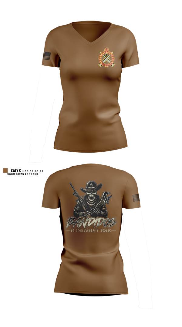 Womens Short Sleeve Vneck Shirt, 501st BSB, B Company, , Teamtime, Team time, sublimation, custom sports apparel, team uniforms, spirit wear, spiritwear, sports uniforms, custom shirts, team store, custom team store, fundraiser sports, apparel fundraiser