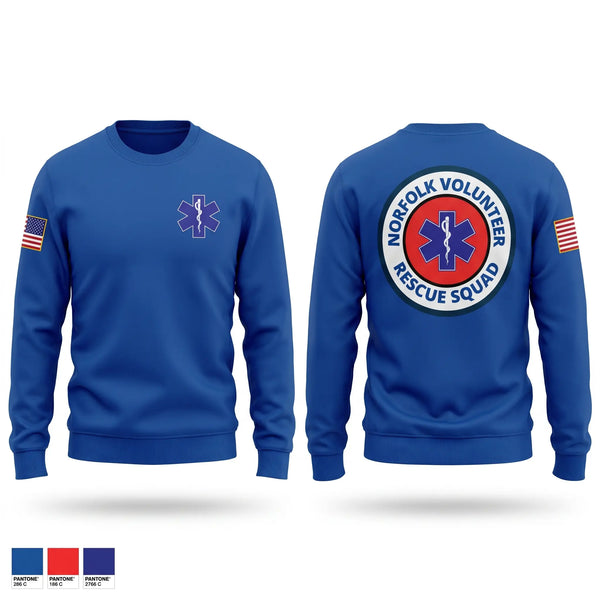 Crew Neck Sweatshirt, Norfolk Volunteer Rescue Squad, EMS/EMT, Teamtime, Team time, sublimation, custom sports apparel, team uniforms, spirit wear, spiritwear, sports uniforms, custom shirts, team store, custom team store, fundraiser sports, apparel fundraiser