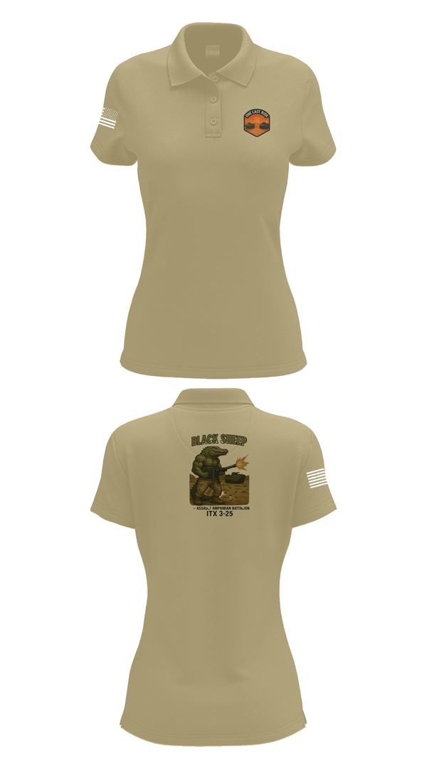 Womens Short Sleeve Performance Polo, 4th Assault Amphibian Battalion, Company B, , Teamtime, Team time, sublimation, custom sports apparel, team uniforms, spirit wear, spiritwear, sports uniforms, custom shirts, team store, custom team store, fundraiser sports, apparel fundraiser