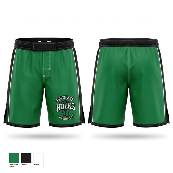 Fight Shorts, South bay Hulks, Wrestling, Teamtime, Team time, sublimation, custom sports apparel, team uniforms, spirit wear, spiritwear, sports uniforms, custom shirts, team store, custom team store, fundraiser sports, apparel fundraiser