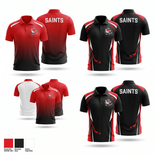 Short Sleeve Performance Polo, Tri County Saints, Ice Hockey, Teamtime, Team time, sublimation, custom sports apparel, team uniforms, spirit wear, spiritwear, sports uniforms, custom shirts, team store, custom team store, fundraiser sports, apparel fundraiser