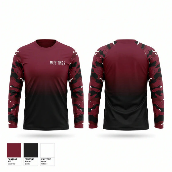 Long Sleeve Performance Shirt, Mustangs, Women's Basketball, Teamtime, Team time, sublimation, custom sports apparel, team uniforms, spirit wear, spiritwear, sports uniforms, custom shirts, team store, custom team store, fundraiser sports, apparel fundraiser