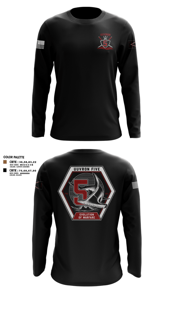 Long Sleeve Performance Shirt, UUVRON 5, Navy, Teamtime, Team time, sublimation, custom sports apparel, team uniforms, spirit wear, spiritwear, sports uniforms, custom shirts, team store, custom team store, fundraiser sports, apparel fundraiser