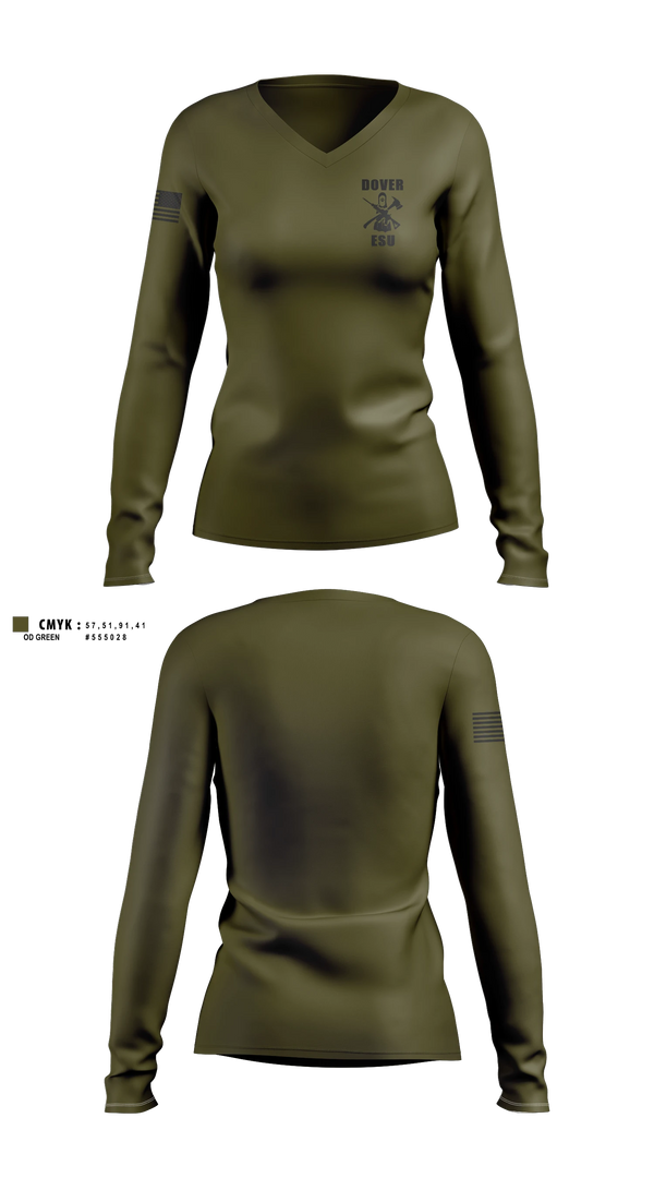 Womens Long Sleeve Vneck Shirt, Dover ESU, Police, Teamtime, Team time, sublimation, custom sports apparel, team uniforms, spirit wear, spiritwear, sports uniforms, custom shirts, team store, custom team store, fundraiser sports, apparel fundraiser