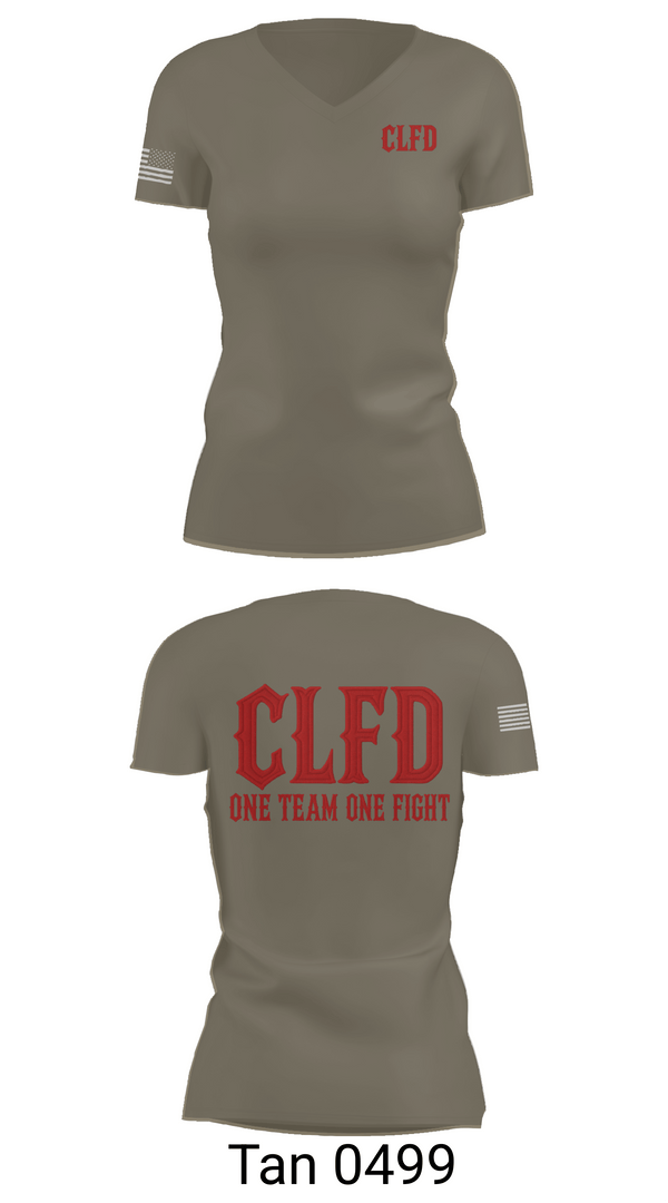 Womens Short Sleeve Vneck Shirt, CLFD, Fire Department, Teamtime, Team time, sublimation, custom sports apparel, team uniforms, spirit wear, spiritwear, sports uniforms, custom shirts, team store, custom team store, fundraiser sports, apparel fundraiser