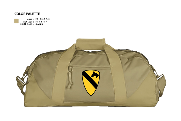 Duffle Bag, 1st Cav, Army, Teamtime, Team time, sublimation, custom sports apparel, team uniforms, spirit wear, spiritwear, sports uniforms, custom shirts, team store, custom team store, fundraiser sports, apparel fundraiser