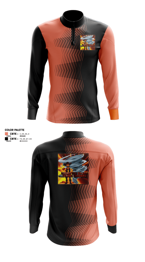 Quarter Zip Jacket, Ride The Storm Storm Chasers, , Teamtime, Team time, sublimation, custom sports apparel, team uniforms, spirit wear, spiritwear, sports uniforms, custom shirts, team store, custom team store, fundraiser sports, apparel fundraiser