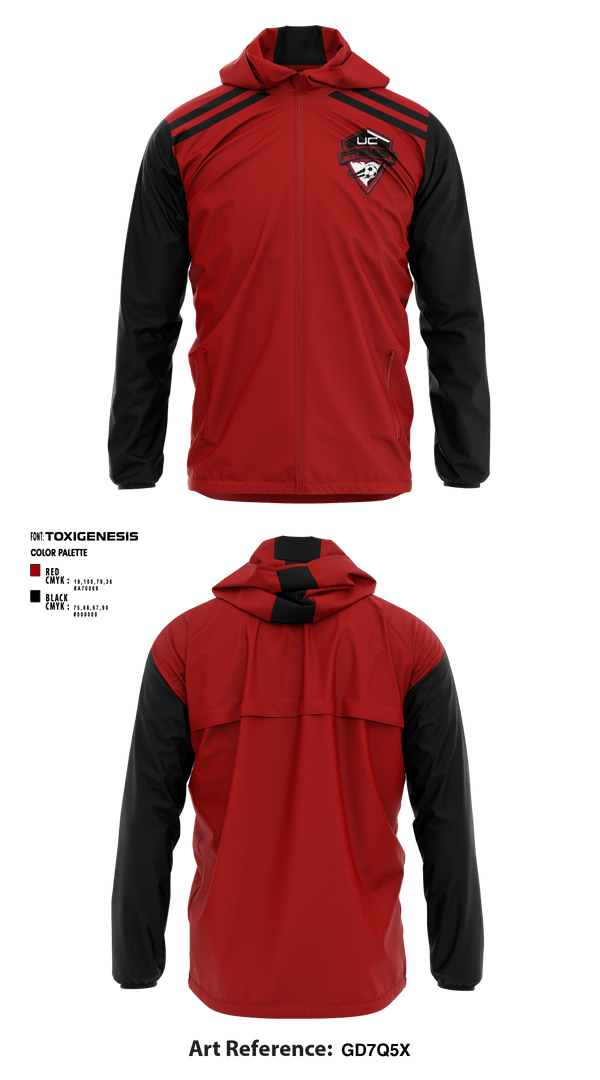 Windbreaker, UC PREMIER, Men's Soccer, Teamtime, Team time, sublimation, custom sports apparel, team uniforms, spirit wear, spiritwear, sports uniforms, custom shirts, team store, custom team store, fundraiser sports, apparel fundraiser