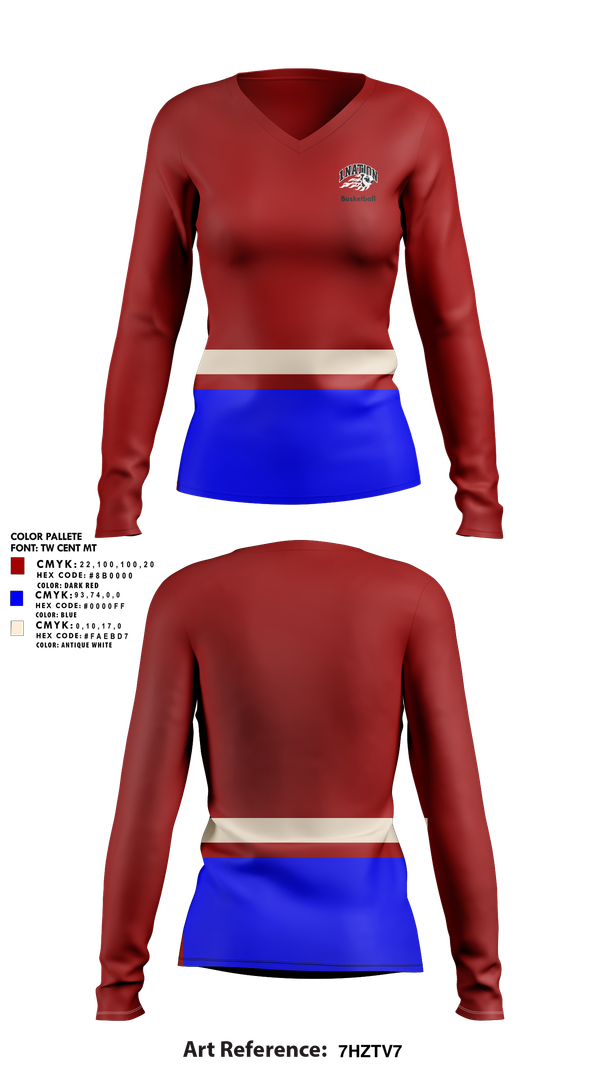 Womens Long Sleeve Vneck Shirt, 1 Nation, Women's Basketball, Teamtime, Team time, sublimation, custom sports apparel, team uniforms, spirit wear, spiritwear, sports uniforms, custom shirts, team store, custom team store, fundraiser sports, apparel fundraiser