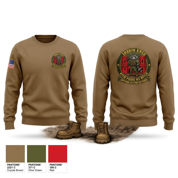 Crew Neck Sweatshirt, 1020th EVCC, Army, Teamtime, Team time, sublimation, custom sports apparel, team uniforms, spirit wear, spiritwear, sports uniforms, custom shirts, team store, custom team store, fundraiser sports, apparel fundraiser