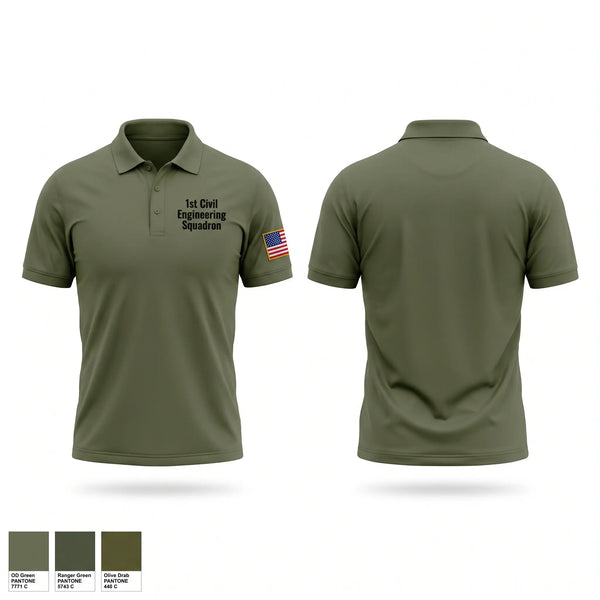 Short Sleeve Performance Polo, 1st Civil Engineering Squadron, Air Force, Teamtime, Team time, sublimation, custom sports apparel, team uniforms, spirit wear, spiritwear, sports uniforms, custom shirts, team store, custom team store, fundraiser sports, apparel fundraiser