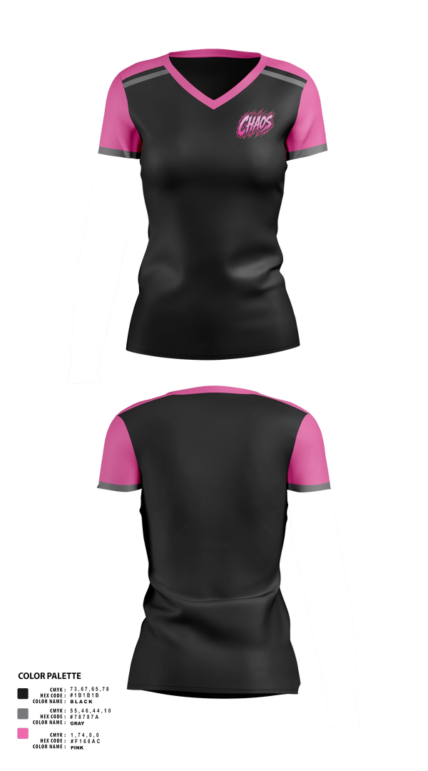 Womens Short Sleeve Vneck Shirt, Chaos, Softball, Teamtime, Team time, sublimation, custom sports apparel, team uniforms, spirit wear, spiritwear, sports uniforms, custom shirts, team store, custom team store, fundraiser sports, apparel fundraiser