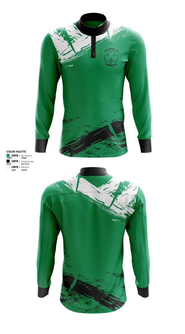 Quarter Zip Jacket, Shamrocks, Women's Basketball, Teamtime, Team time, sublimation, custom sports apparel, team uniforms, spirit wear, spiritwear, sports uniforms, custom shirts, team store, custom team store, fundraiser sports, apparel fundraiser