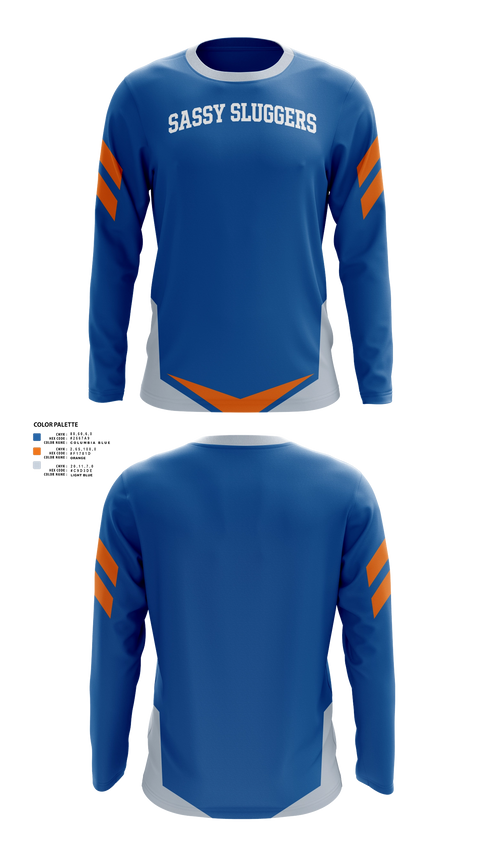 Long Sleeve Performance Shirt, Sassy sluggers, Softball, Teamtime, Team time, sublimation, custom sports apparel, team uniforms, spirit wear, spiritwear, sports uniforms, custom shirts, team store, custom team store, fundraiser sports, apparel fundraiser