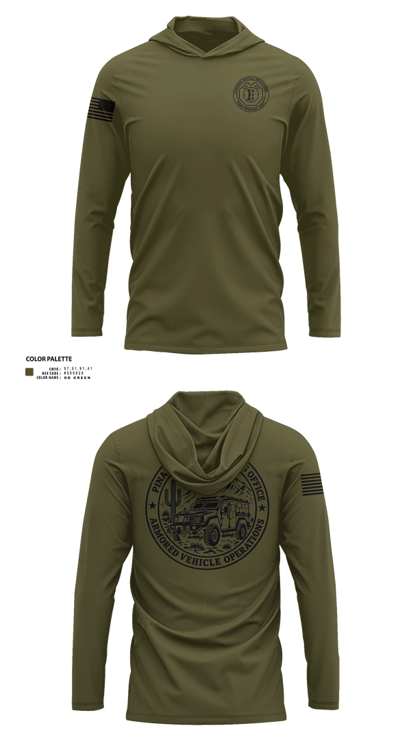 Long Sleeve hooded sunshirt, PCSO AVO, Police, Teamtime, Team time, sublimation, custom sports apparel, team uniforms, spirit wear, spiritwear, sports uniforms, custom shirts, team store, custom team store, fundraiser sports, apparel fundraiser