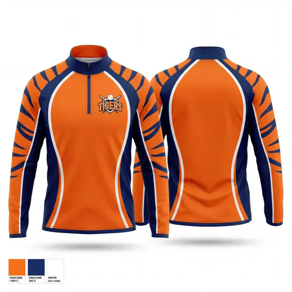 Quarter Zip Jacket, Malone Tigers, Baseball, Teamtime, Team time, sublimation, custom sports apparel, team uniforms, spirit wear, spiritwear, sports uniforms, custom shirts, team store, custom team store, fundraiser sports, apparel fundraiser