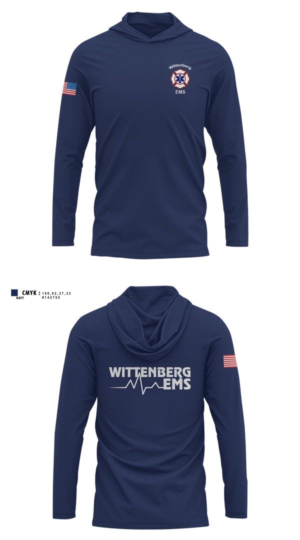 Long Sleeve hooded sunshirt, Wittenberg Area Protective Services District, Fire Department, Teamtime, Team time, sublimation, custom sports apparel, team uniforms, spirit wear, spiritwear, sports uniforms, custom shirts, team store, custom team store, fundraiser sports, apparel fundraiser