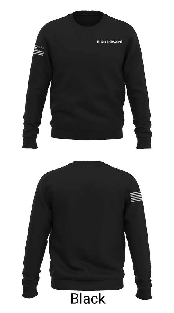 Crew Neck Sweatshirt, B Co 1-163rd, National Guard, Teamtime, Team time, sublimation, custom sports apparel, team uniforms, spirit wear, spiritwear, sports uniforms, custom shirts, team store, custom team store, fundraiser sports, apparel fundraiser