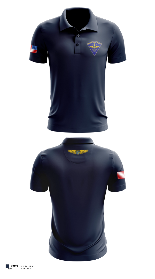 Short Sleeve Performance Polo, Indiana State Police Aviation Unit, Police, Teamtime, Team time, sublimation, custom sports apparel, team uniforms, spirit wear, spiritwear, sports uniforms, custom shirts, team store, custom team store, fundraiser sports, apparel fundraiser