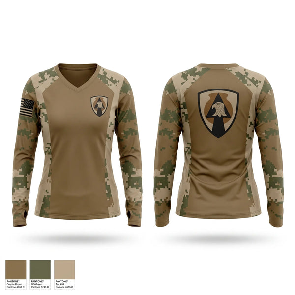 Womens Long Sleeve Vneck Shirt, 3655 CICO, Army, Teamtime, Team time, sublimation, custom sports apparel, team uniforms, spirit wear, spiritwear, sports uniforms, custom shirts, team store, custom team store, fundraiser sports, apparel fundraiser