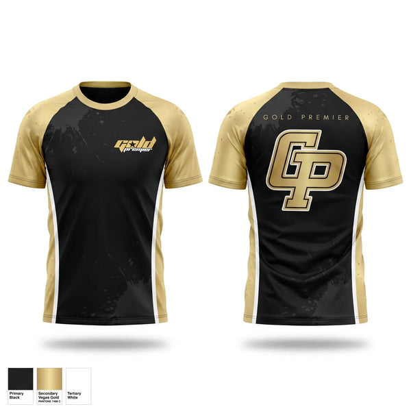 Short Sleeve Performance Shirt, Gold Premier, Softball, Teamtime, Team time, sublimation, custom sports apparel, team uniforms, spirit wear, spiritwear, sports uniforms, custom shirts, team store, custom team store, fundraiser sports, apparel fundraiser