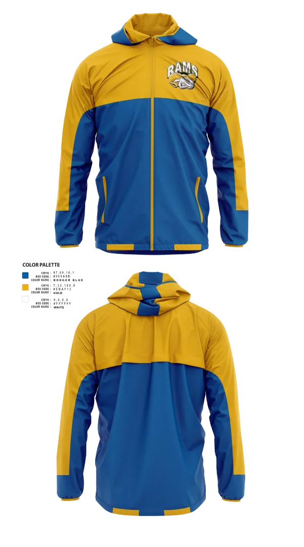 Windbreaker, Brogden Rams, Baseball, Teamtime, Team time, sublimation, custom sports apparel, team uniforms, spirit wear, spiritwear, sports uniforms, custom shirts, team store, custom team store, fundraiser sports, apparel fundraiser