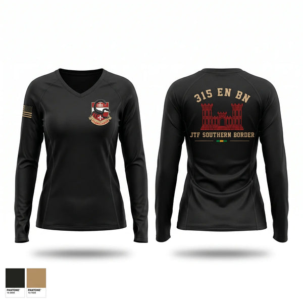Womens Long Sleeve Vneck Shirt, , Army, Teamtime, Team time, sublimation, custom sports apparel, team uniforms, spirit wear, spiritwear, sports uniforms, custom shirts, team store, custom team store, fundraiser sports, apparel fundraiser