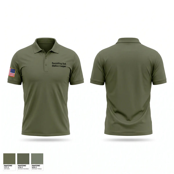 Short Sleeve Performance Polo, Recruiting Sub Station Casper, Marines, Teamtime, Team time, sublimation, custom sports apparel, team uniforms, spirit wear, spiritwear, sports uniforms, custom shirts, team store, custom team store, fundraiser sports, apparel fundraiser