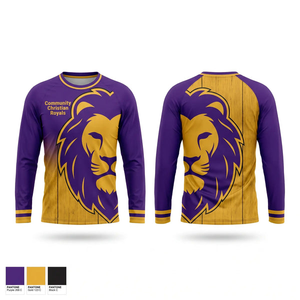 Long Sleeve Performance Shirt, Community Christian Royals, Baseball, Teamtime, Team time, sublimation, custom sports apparel, team uniforms, spirit wear, spiritwear, sports uniforms, custom shirts, team store, custom team store, fundraiser sports, apparel fundraiser